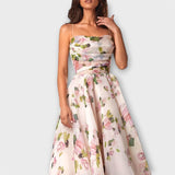 Sofía – Vestido midi elegante de gasa para un look romántico